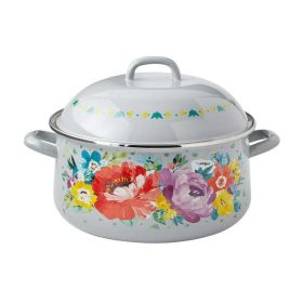 Sweet Romance 6.4-Quart Enamel on Steel Dutch Oven with Lid