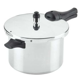 6-Quart Aluminum Stovetop Pressure Cooker, 15 PSI (Color: Silver)