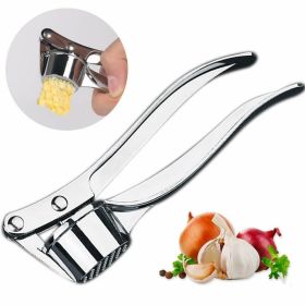 Garlic Press Crusher Mincer Chopper Peeler Squeeze Cutter Stainless Steel Ginger (Default: default)